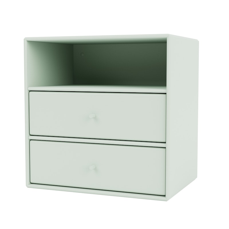 Mini 1006 Schap met Twee Lades, Mist Green