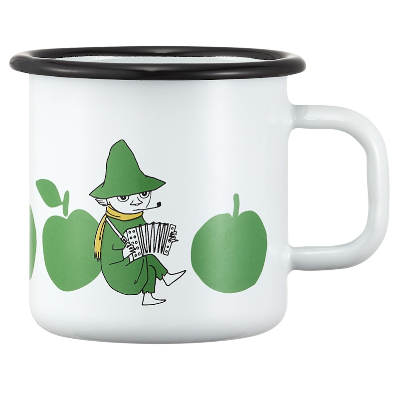 Moomin Joyfull Apples Emaille Mok 1,5 dl, Groen