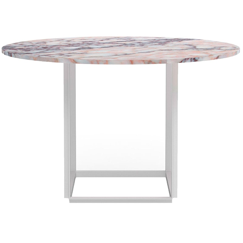 Florence Eettafel 120 cm, Wit Viola Marmer / Wit