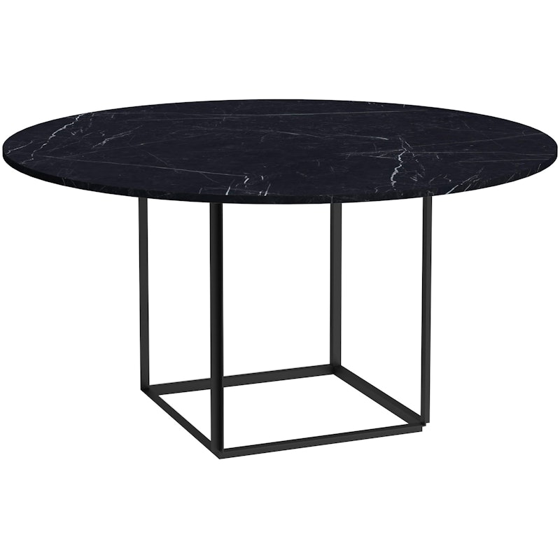 Florence Eettafel 145 cm, Zwart Marmer / Zwart