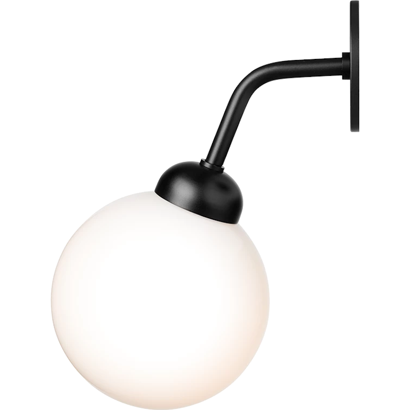 Apiales Wandlamp Geïntegreerd, Satin Black / Opaal