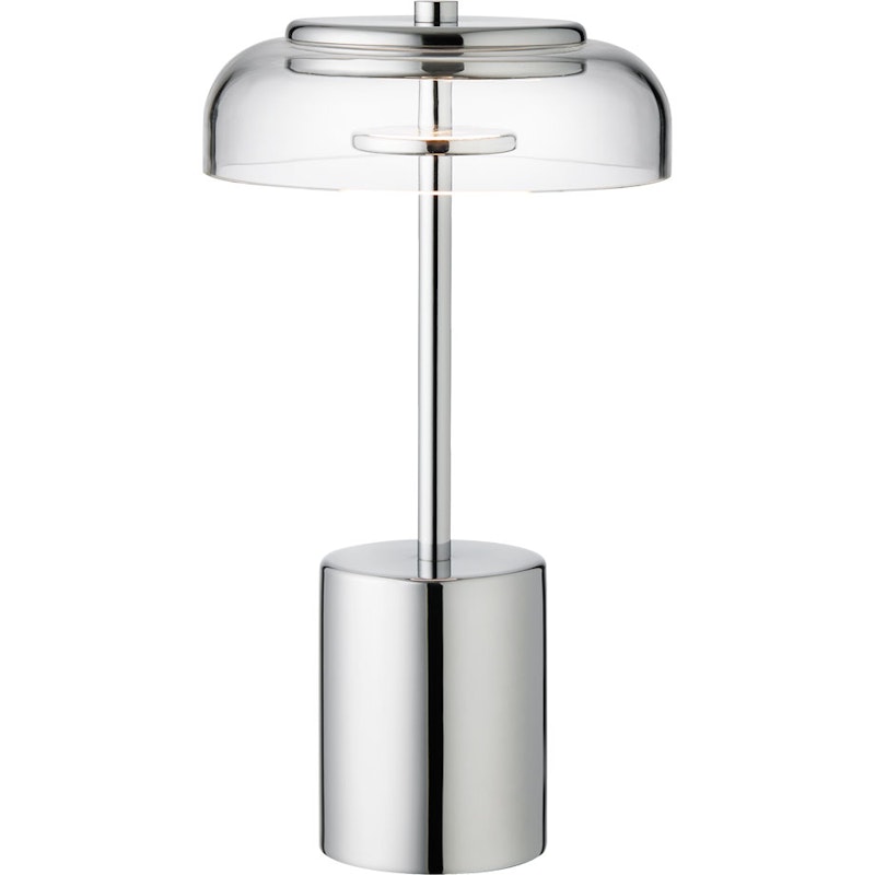 Blossi Mini Tafellamp Draagbaar, Chroom / Doorzichtig