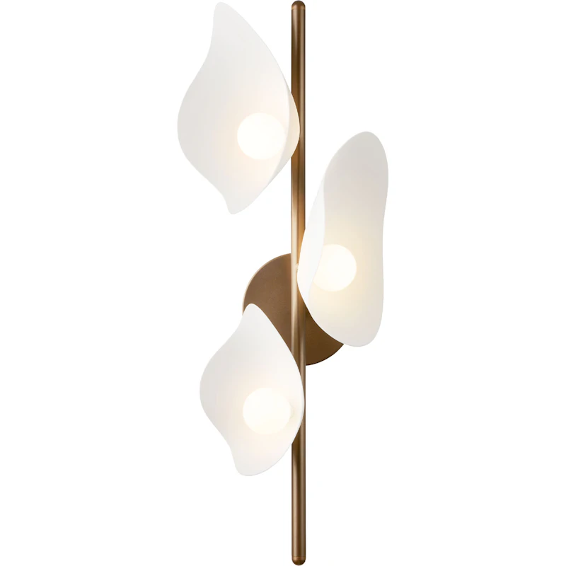 Florii 3 Wandlamp, Dark Bronze / Wit