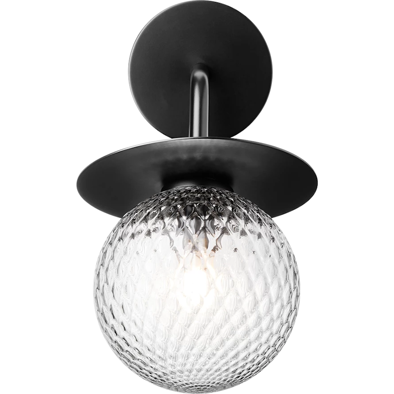 Liila Wandlamp Voor Buiten, Zwart / Doorzichtig
