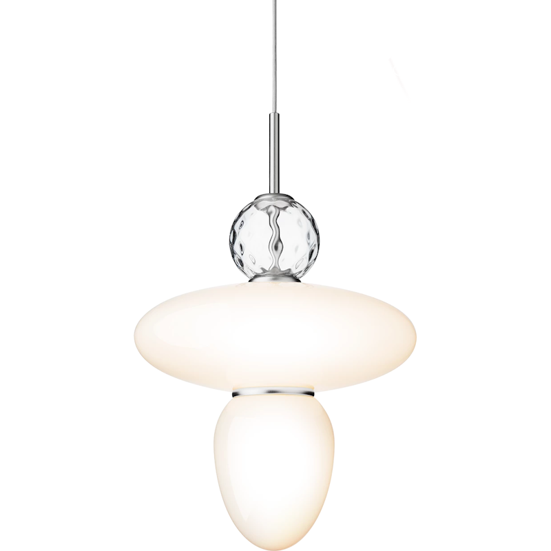 Rizzatto 43 Hanglamp, Zilver / Opaal