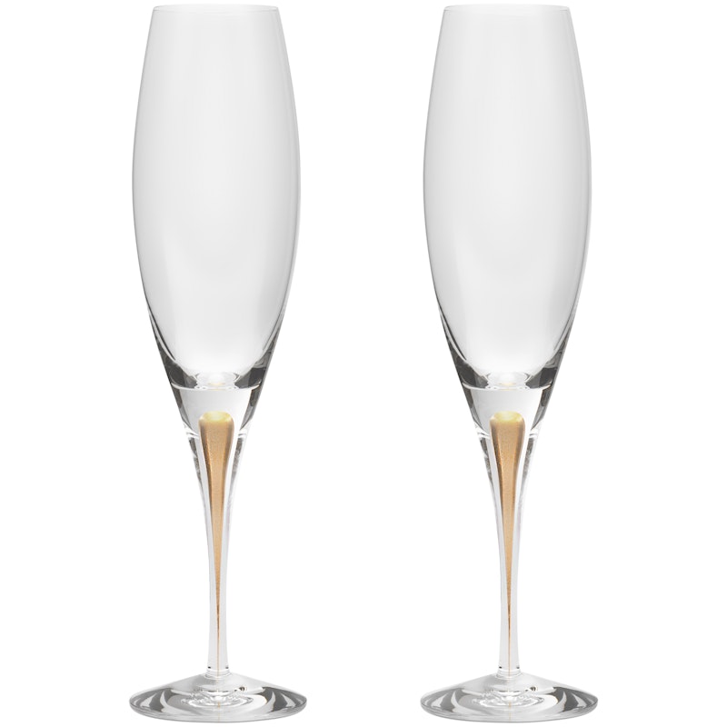 Intermezzo Champagneglas Pak van 2 26 cl, Goud