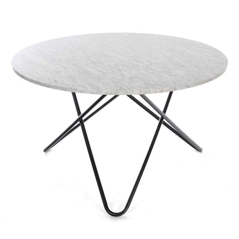 Big O Dining Table, Black Frame/White Marble