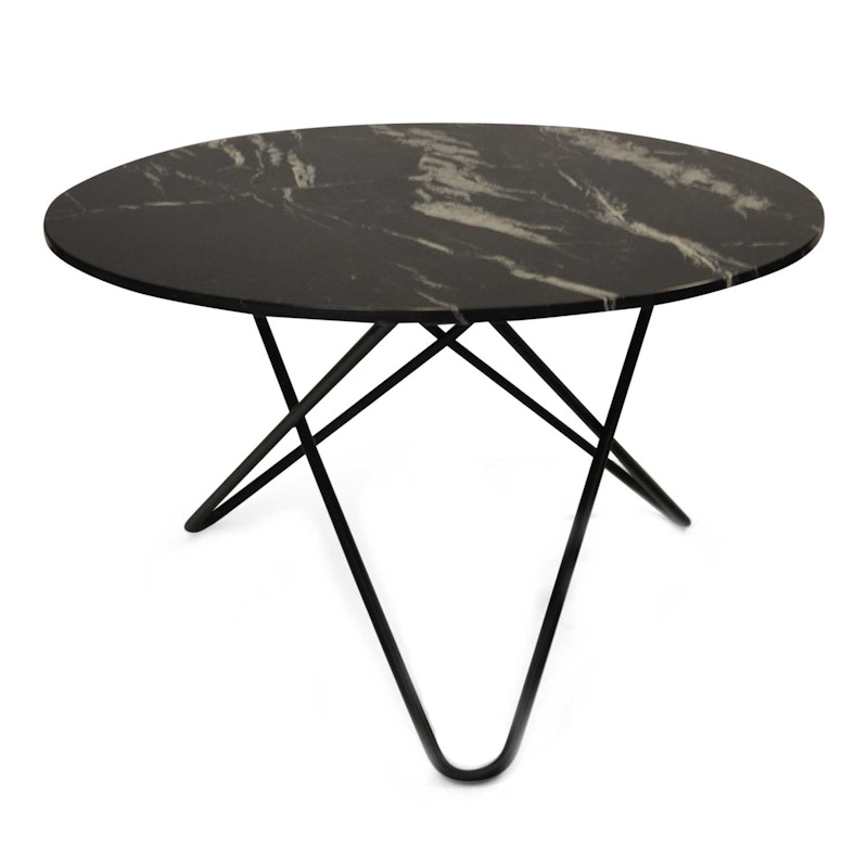 Big O Dining Table, Black Frame/Black Marble