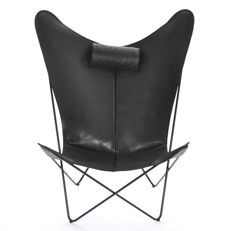 KS Armchair, Black Base, Black Leather