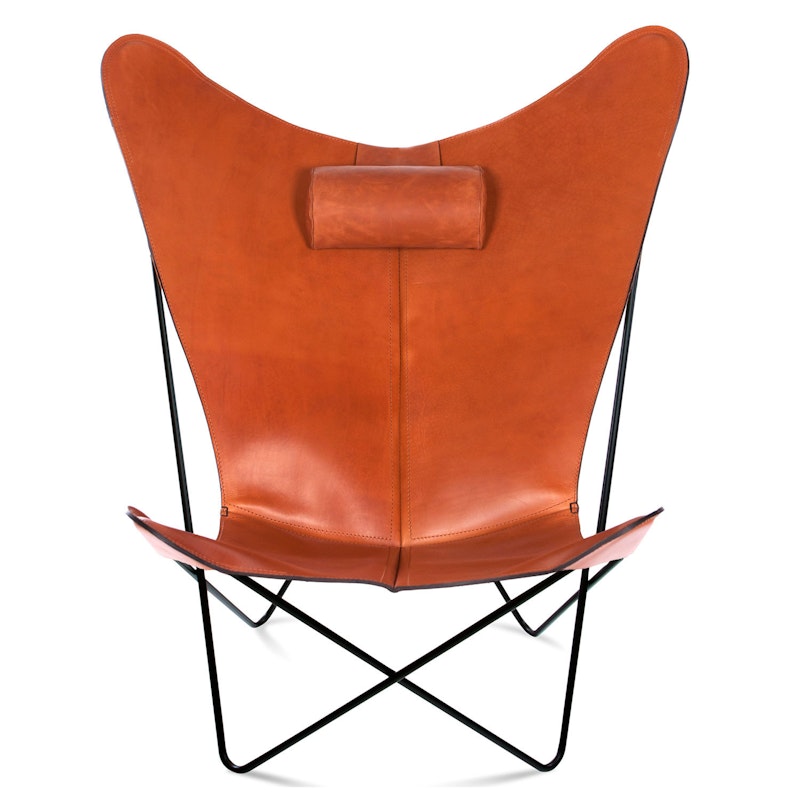 KS Armchair, Black Base, Hazelnut Leather