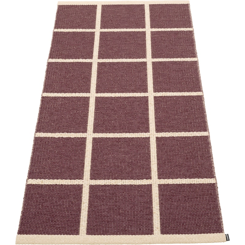 Criss Plastic Mat Burgundy / Cream, 70x150 cm