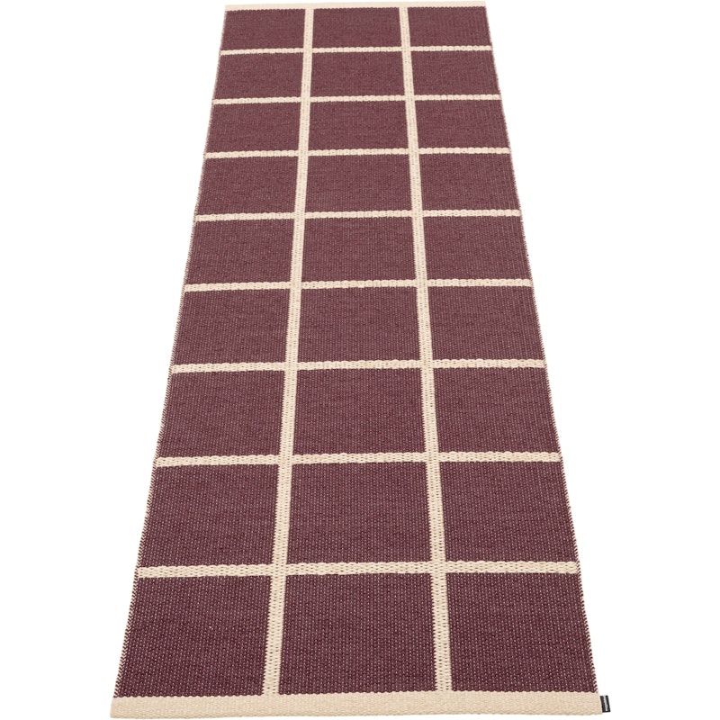Criss Plastic Mat Burgundy / Cream, 70x225 cm