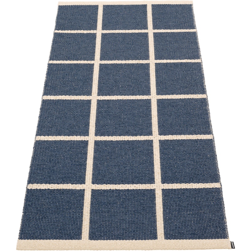Criss Plastic Mat Dark Blue / Cream, 70x150 cm