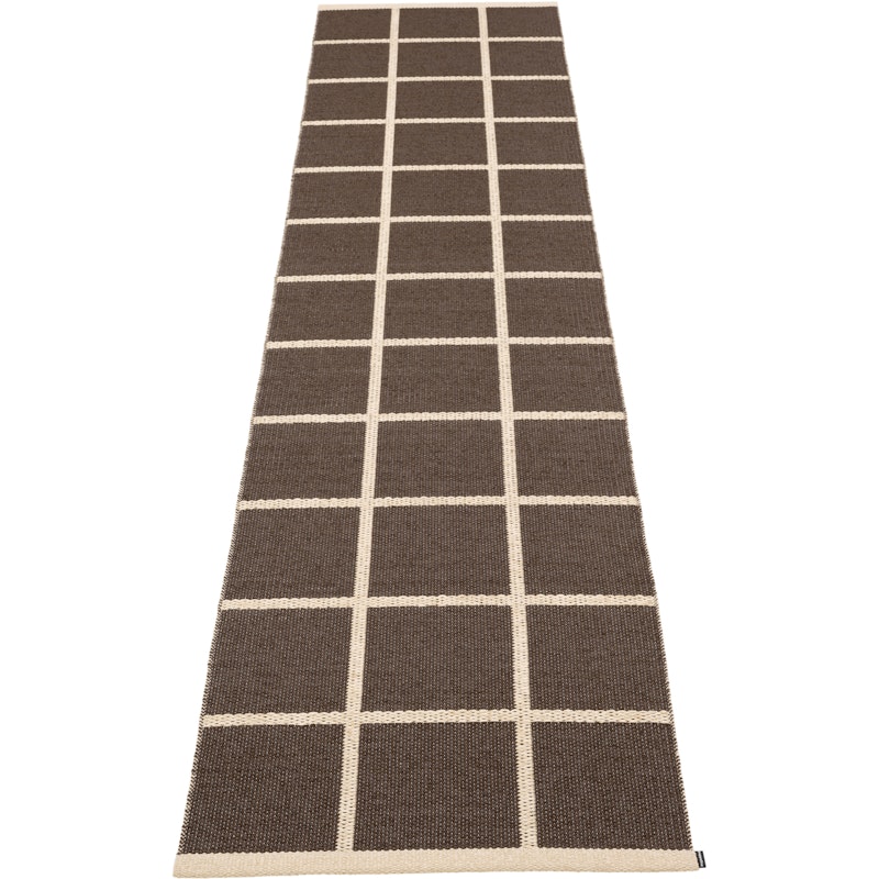Criss Plastic Mat Dark Brown / Cream, 70x300 cm