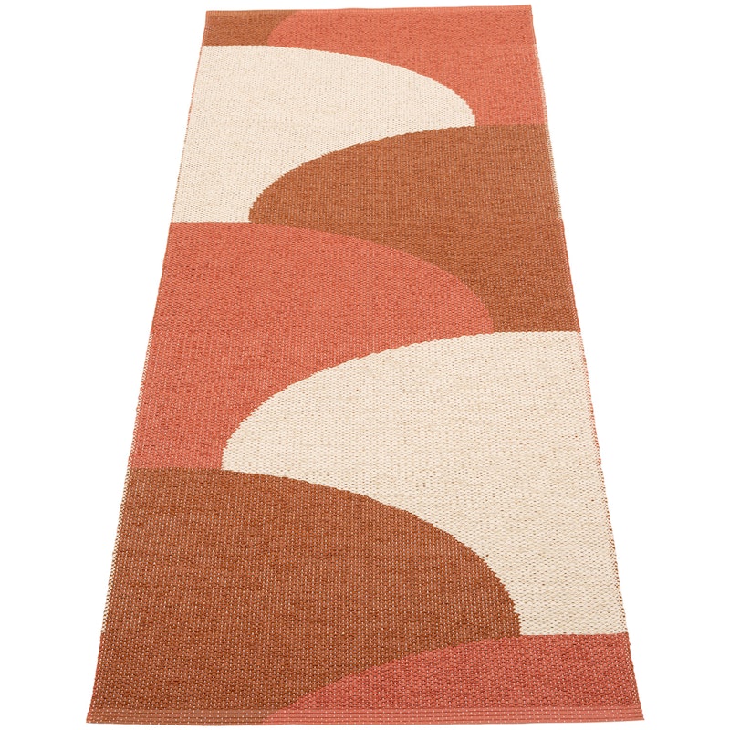 Hill Vloerkleed 70x180 cm, Brick / Rust / Cream