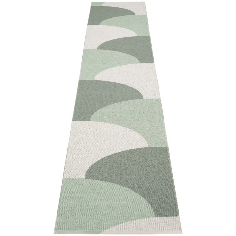 Hill Vloerkleed 70x360 cm, Army / Misty Mint / Fossil Grey