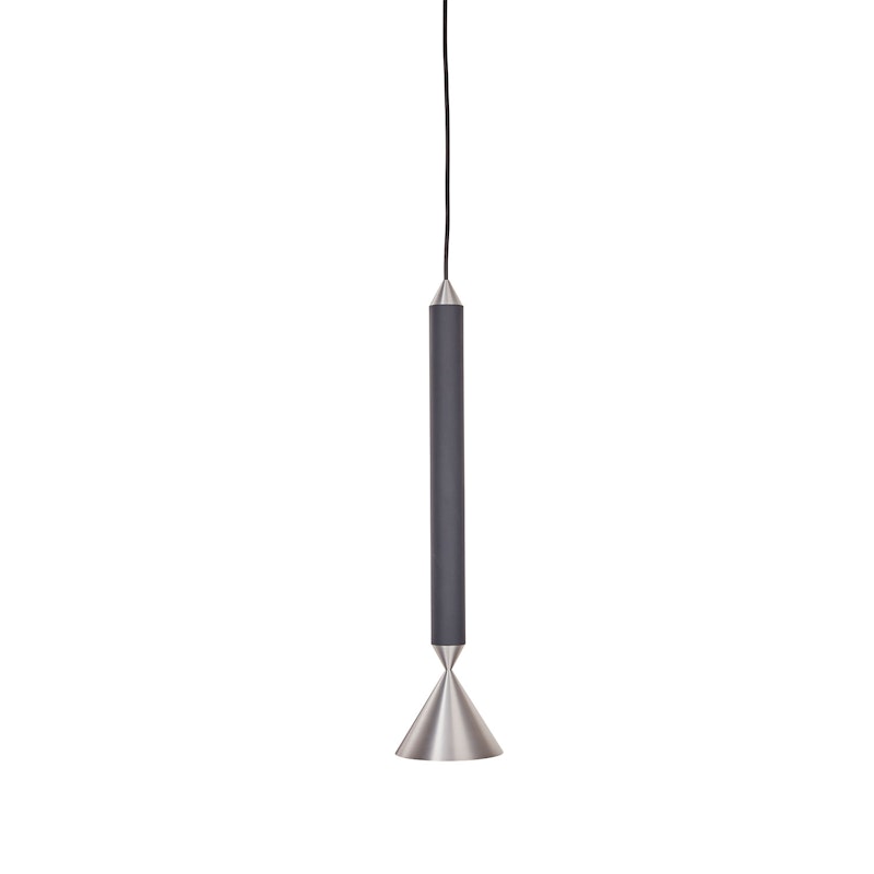 Apollo 39 Hanglamp, Black Ink / Geborsteld Aluminium