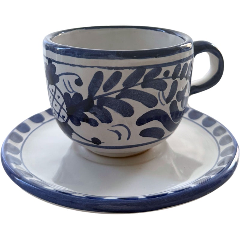 Positano Cappuccinokopje Met Schotel, Blauw