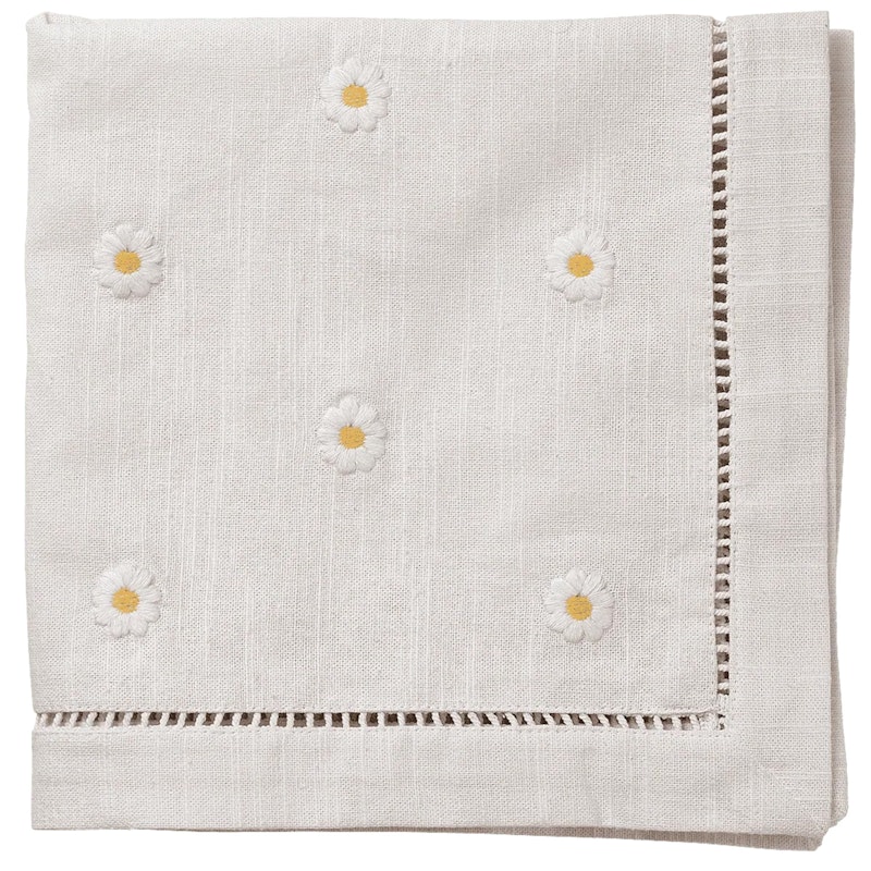 Daisy Katoenen Servet 45x45 cm, Wit