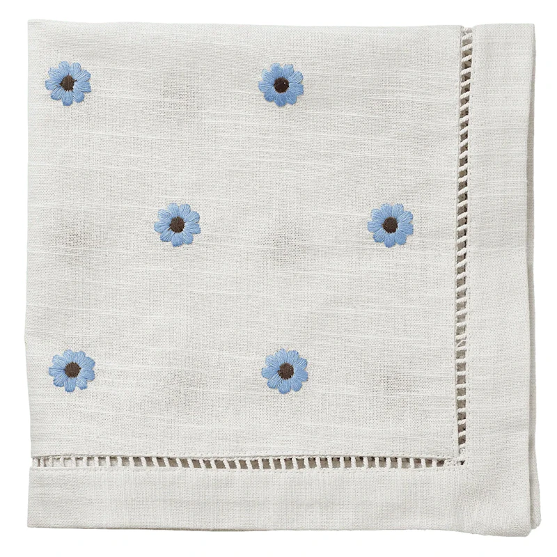 Daisy Katoenen Servet 45x45 cm, Blauw