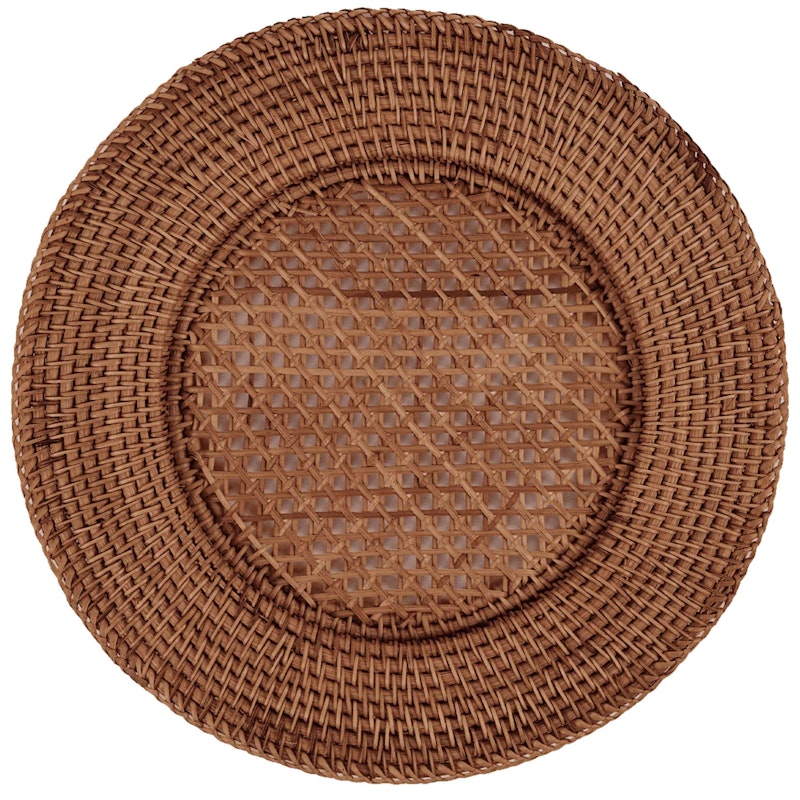 Scallop Placemat Rotan 36 cm, Donkerbruin