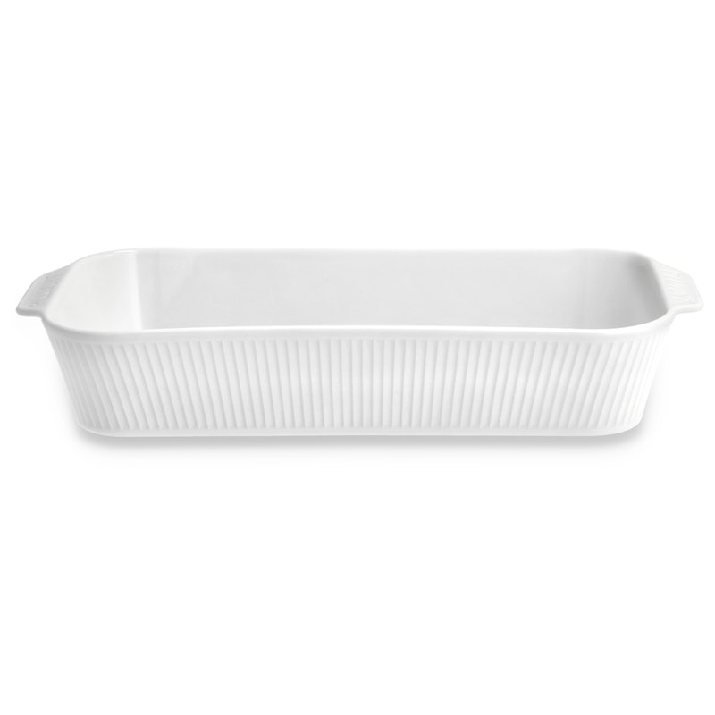 Plissé Ovenschaal Wit, 19x35 cm