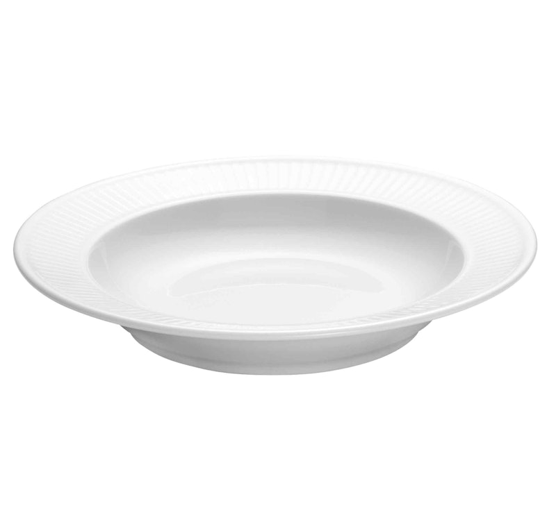 Plissé Deep Plate 22 cm, White