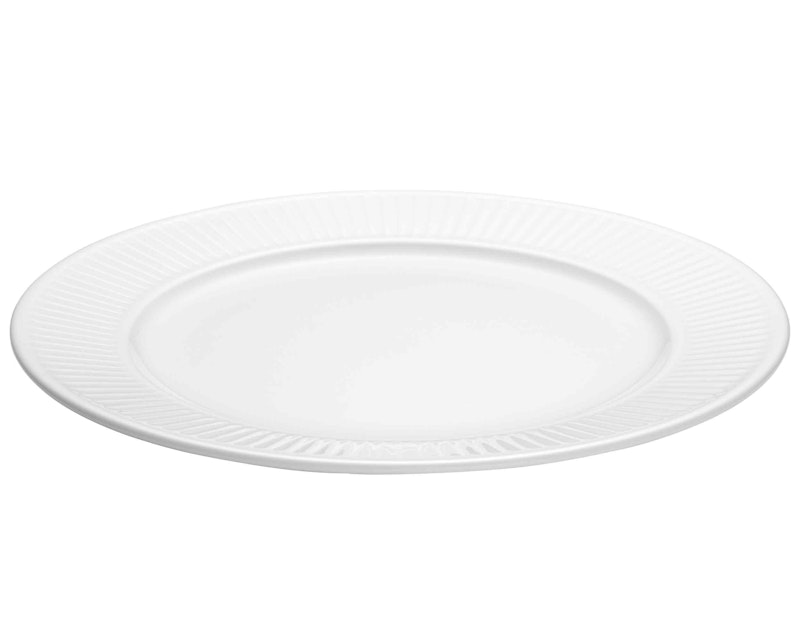 Plissé Plate Flat 22 cm White