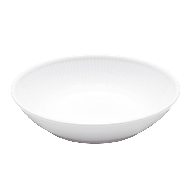 Plissé Salad/Pasta Plate Deep 20 cm, White