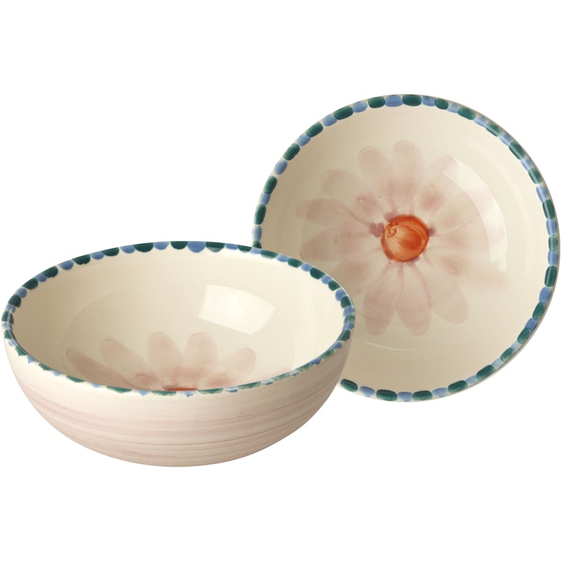 Ceramic Bowl 13,4 cm, Soft Pink Flower