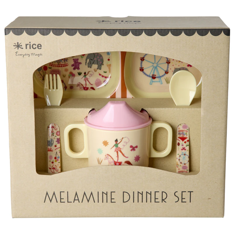 Kinderservies Melamine, Pink Fun Fair
