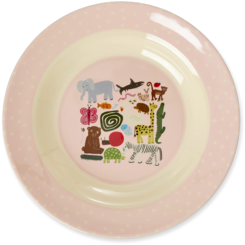 Melamine Bowl 20 cm, Pink Wildlife
