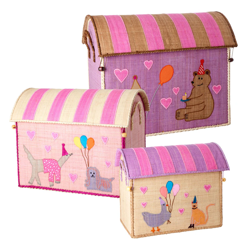 Opbergmand 3 Stuks, Party Animal Roze