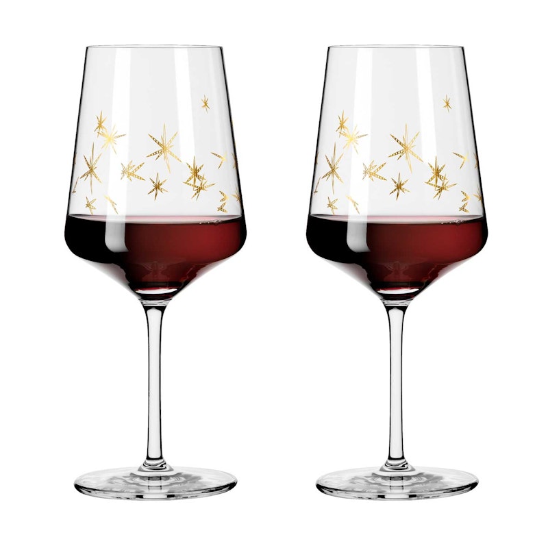 Celebration Deluxe Rodewijnglas Stars Pak van 2, 54 cl