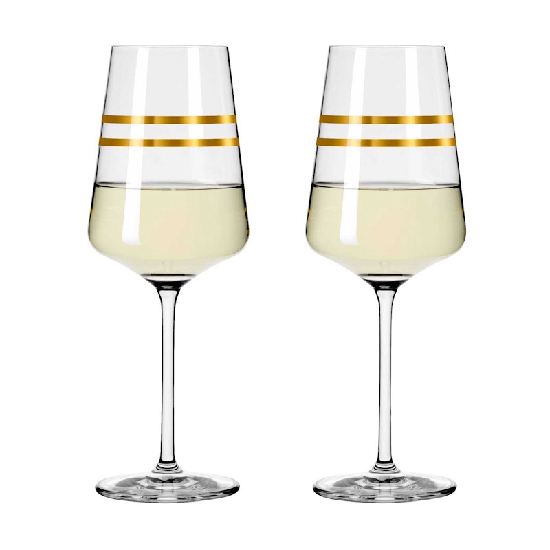 Celebration Deluxe Wittewijnglas Stripes Pak van 2, 40 cl