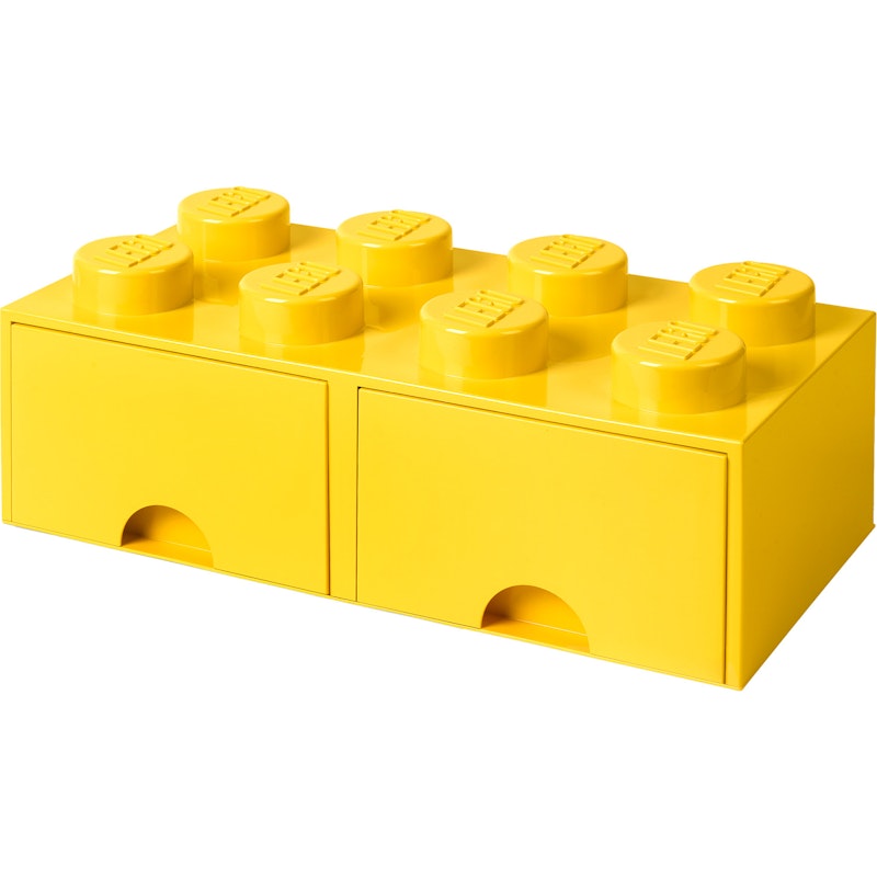 LEGO® Opslag met 2 Lades 8 Knoppen, Geel