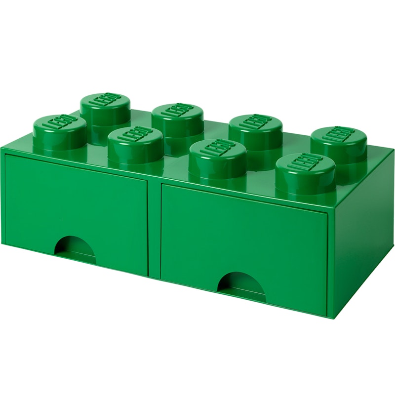 LEGO® Opslag met 2 Lades 8 Knoppen, Donkergroen