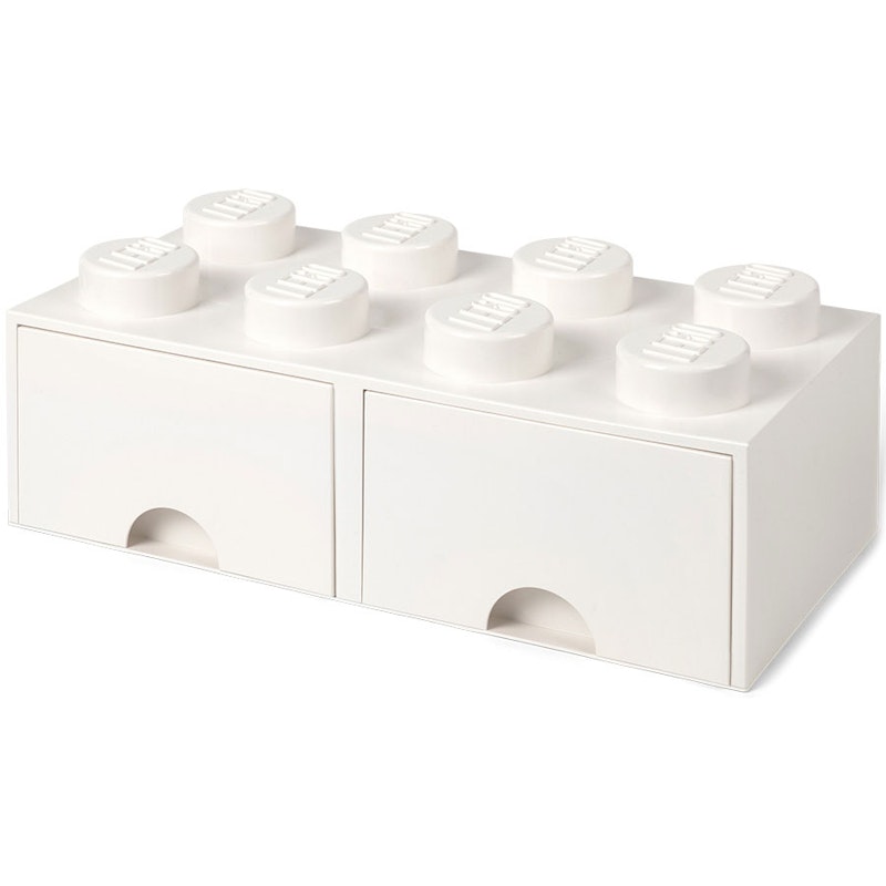 LEGO® Opslag met 2 Lades 8 Knoppen, Wit