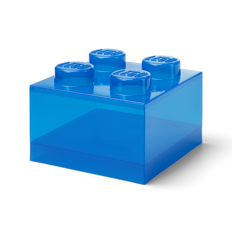 LEGO® Brick Opbergbox Translucent 4 Knoppen, Blauw