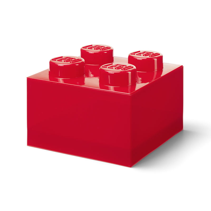 LEGO® Brick Opbergbox Translucent 4 Knoppen, Rood