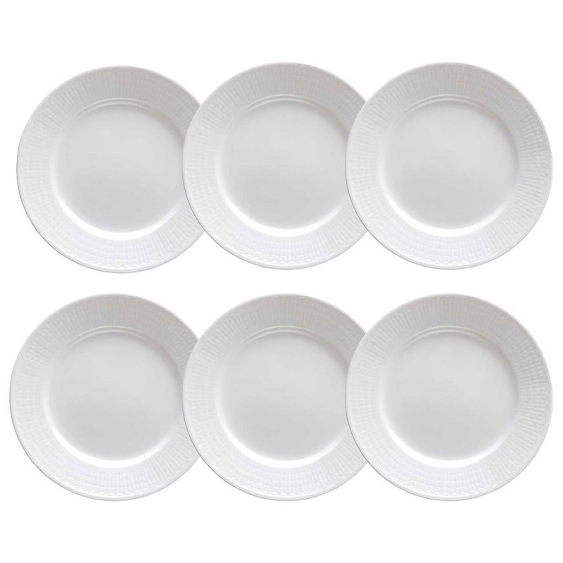 Swedish Grace Plate 21 cm Snow (White), 6 Pcs