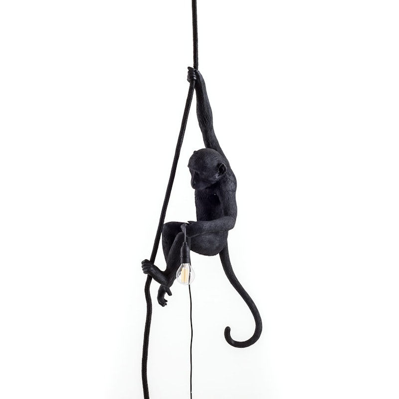 Monkey Lamp Buiten met Touw, Zwart