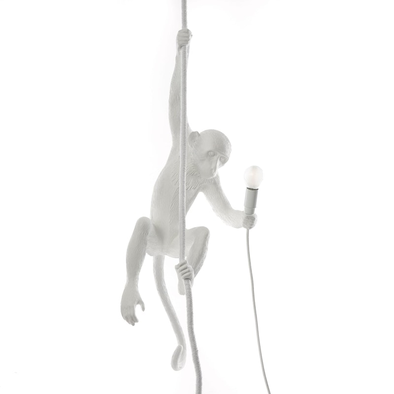 Monkey Lamp met Touw, Wit