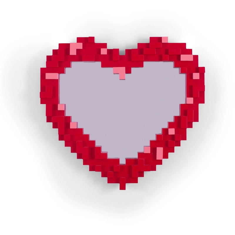 Pixel Heart Spiegel, Rood