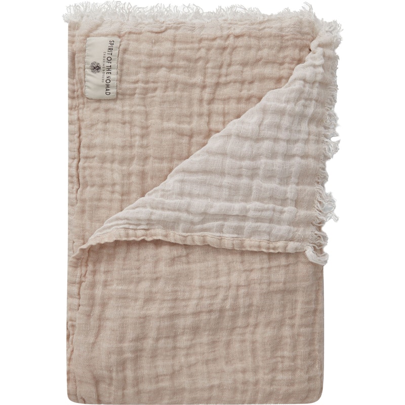 Linen Plaid 130x170 cm, Gebroken Wit / Desert Beige