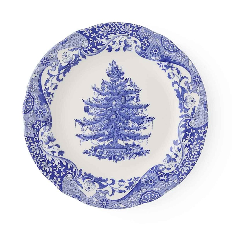 Blue Italian Christmas Dinerbord 27 cm, Blauw