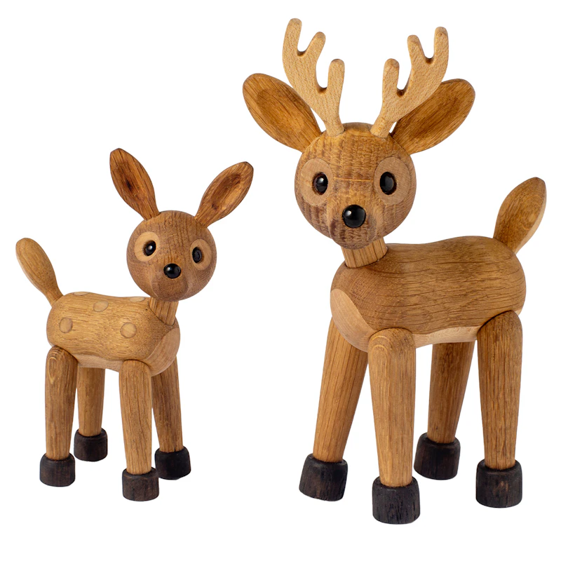 Spirit Deer Set Met Houten Beeldjes, Eiken