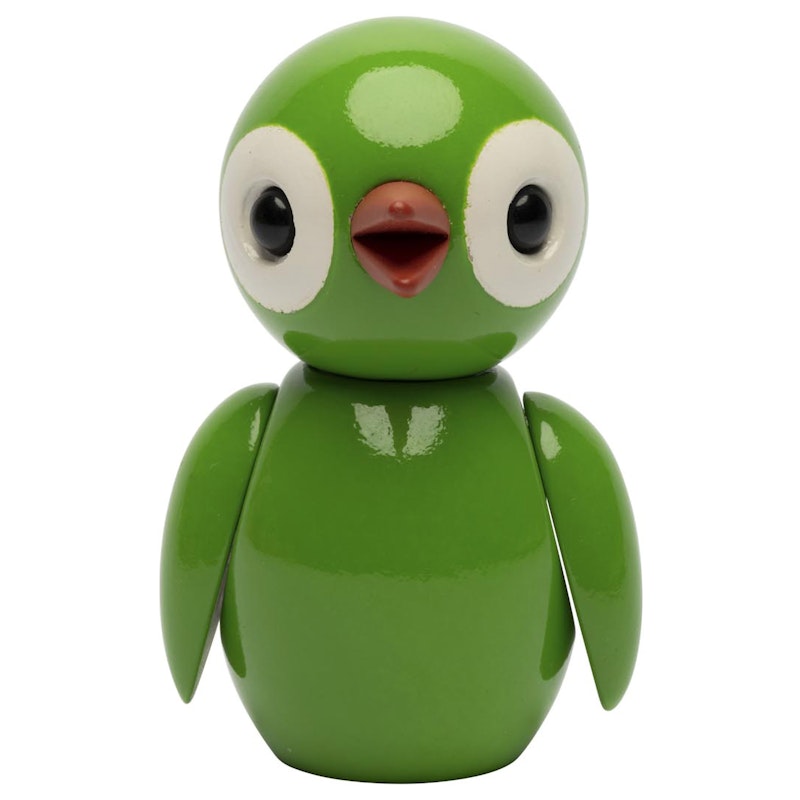 Grateful Spring Bird Houten Beeldje 6,5 cm, Groen