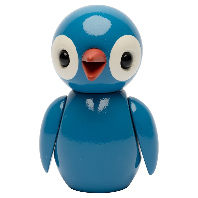 Grateful Spring Bird Houten Beeldje 6,5 cm, Lichtblauw