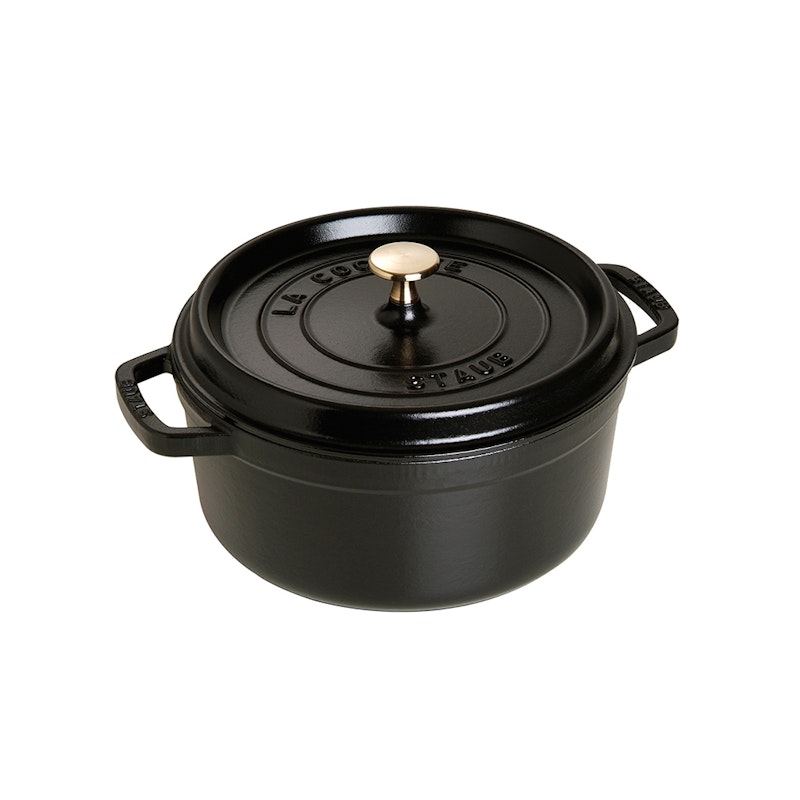 Round Casserole in Cast Iron 3,8 L, Black